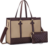 LOVEVOOK Laptop Bag for Women 15.6 inch Canvas Laptop Tote Bag, Large Capacity Work Bag with Clutch Purse, Computer Bag Office Business Briefcase, Casual Handbag for Travel College Teacher School