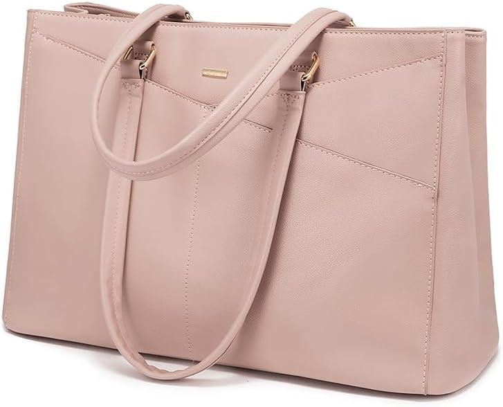 LOVEVOOK Laptop Tote Bag for Women 15.6 Inch Waterproof Leather Computer Bags Business Office Work Briefcase Black
