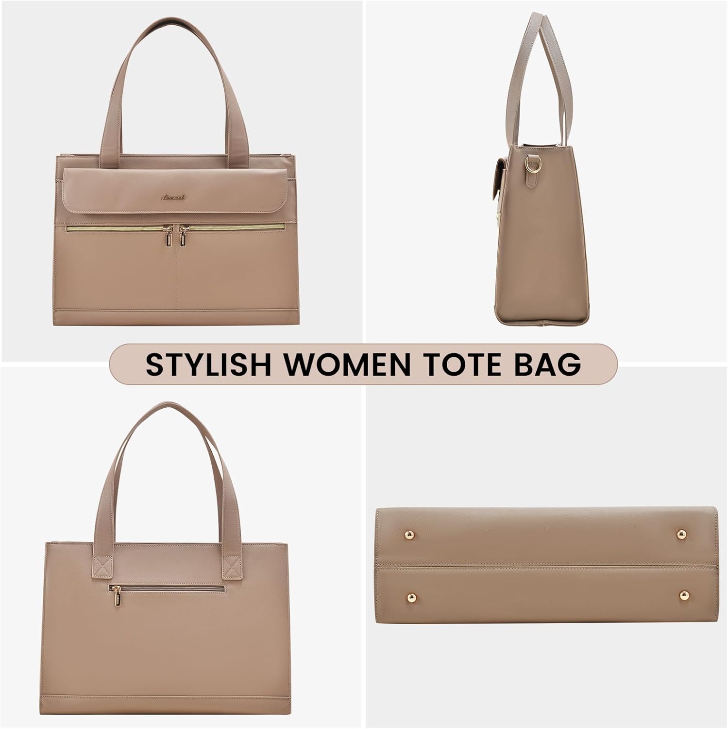 LOVEVOOK Laptop Bag for Women 15.6 Inch Tote Work Professional Leather Computer Briefcase Waterproof Handbag Shoulder Large Capacity Business Teacher Office Crossbody Purse