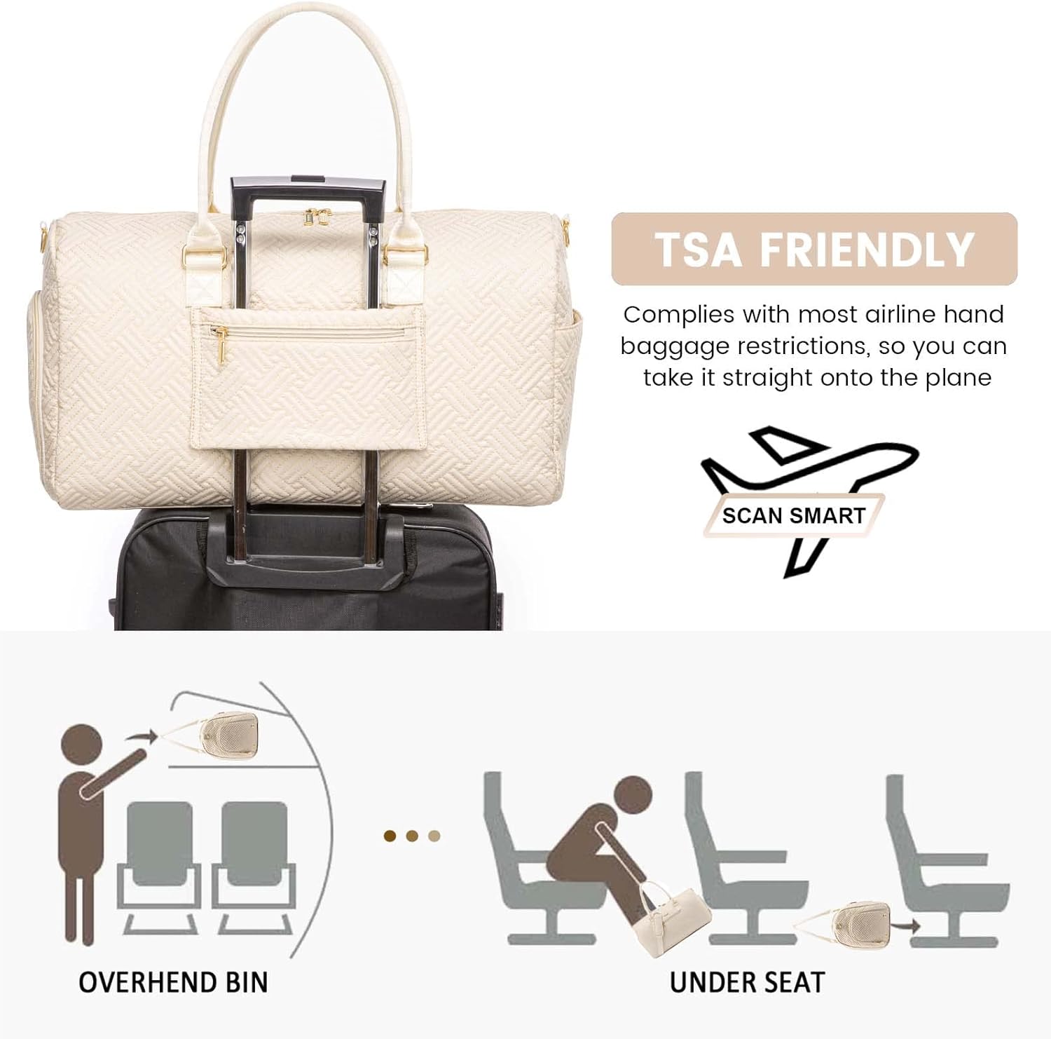 LOVEVOOK Travel Duffle Bag, Weekender Bag for Women with Toiletry Bag, Carry on Overnight Bag with Shoe Compartment, Gym Duffel Bag with Wet Pocket, Mommy Hospital Bags for Labor and Delivery