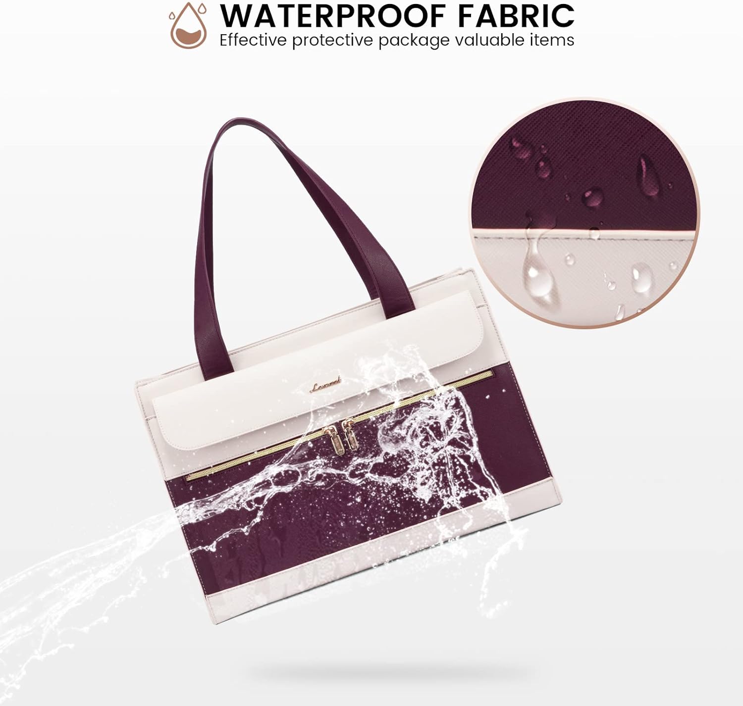 LOVEVOOK Laptop Bag for Women 15.6 Inch Tote Work Professional Leather Computer Briefcase Waterproof Handbag Shoulder Large Capacity Business Teacher Office Crossbody Purse