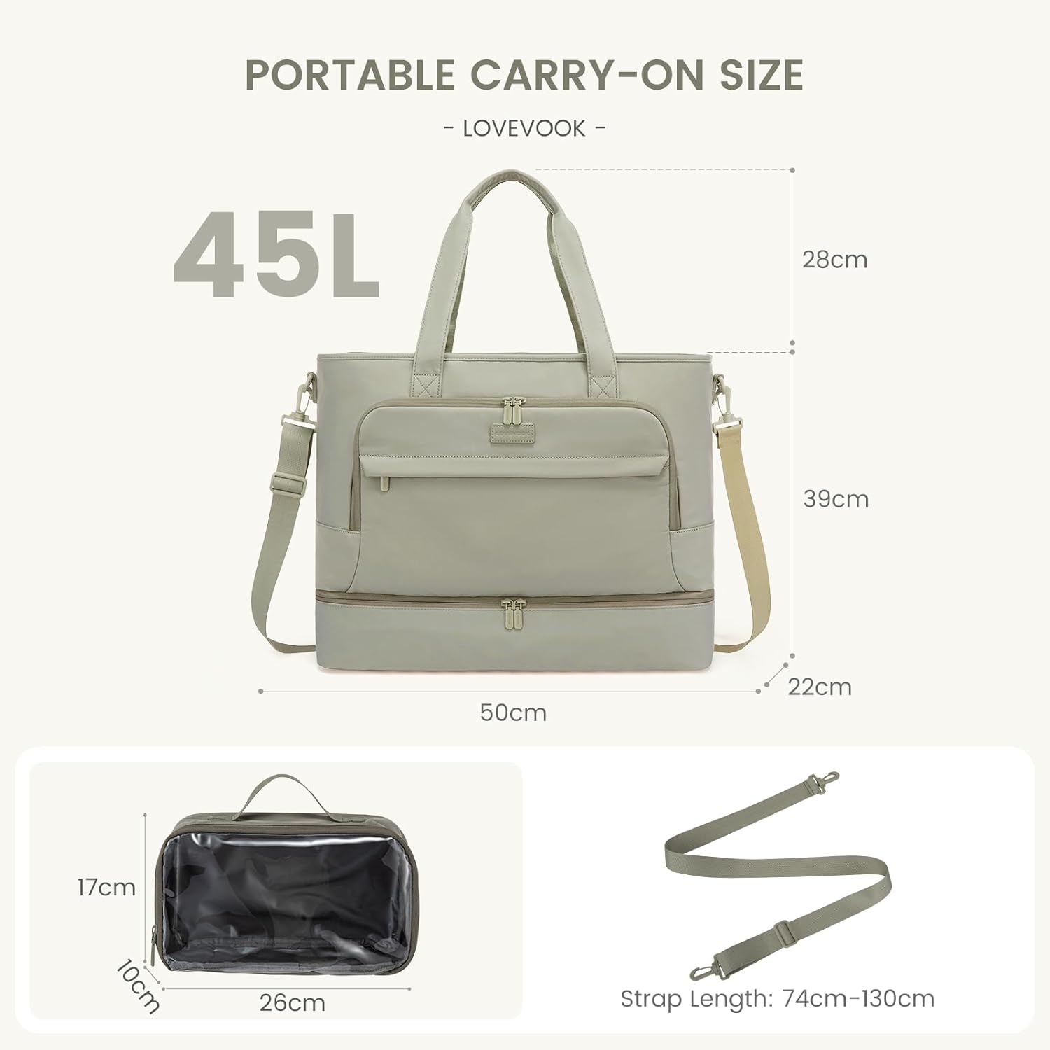 LOVEVOOK Weekender Bags for Women Travel, Large Personal Item Travel Overnight Bag, Carry on Duffle Bags with Shoe Compartment, Toiletry Bag, Wet Pocket, for Airplane, Hospital Labor Delivery