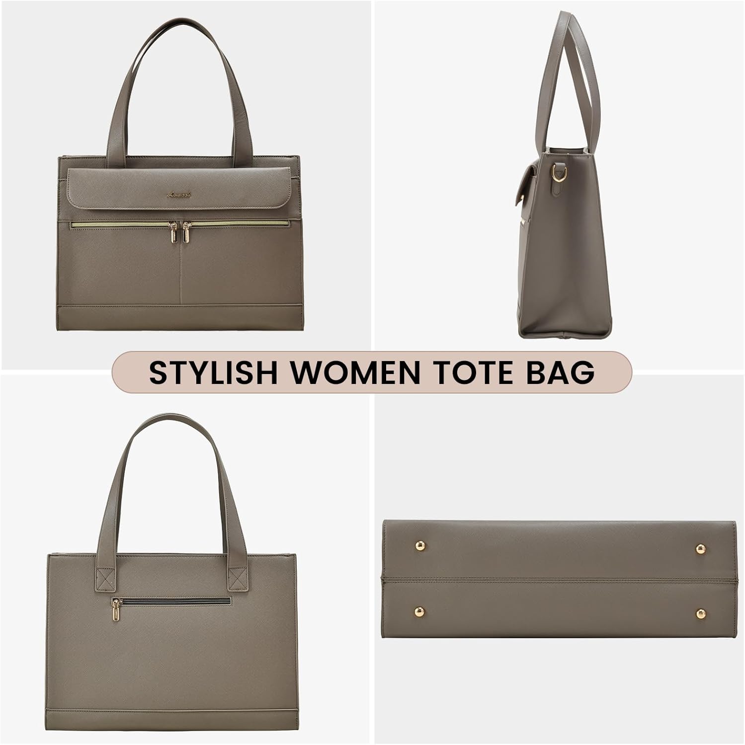 LOVEVOOK Laptop Bag for Women 15.6 Inch Tote Work Professional Leather Computer Briefcase Waterproof Handbag Shoulder Large Capacity Business Teacher Office Crossbody Purse
