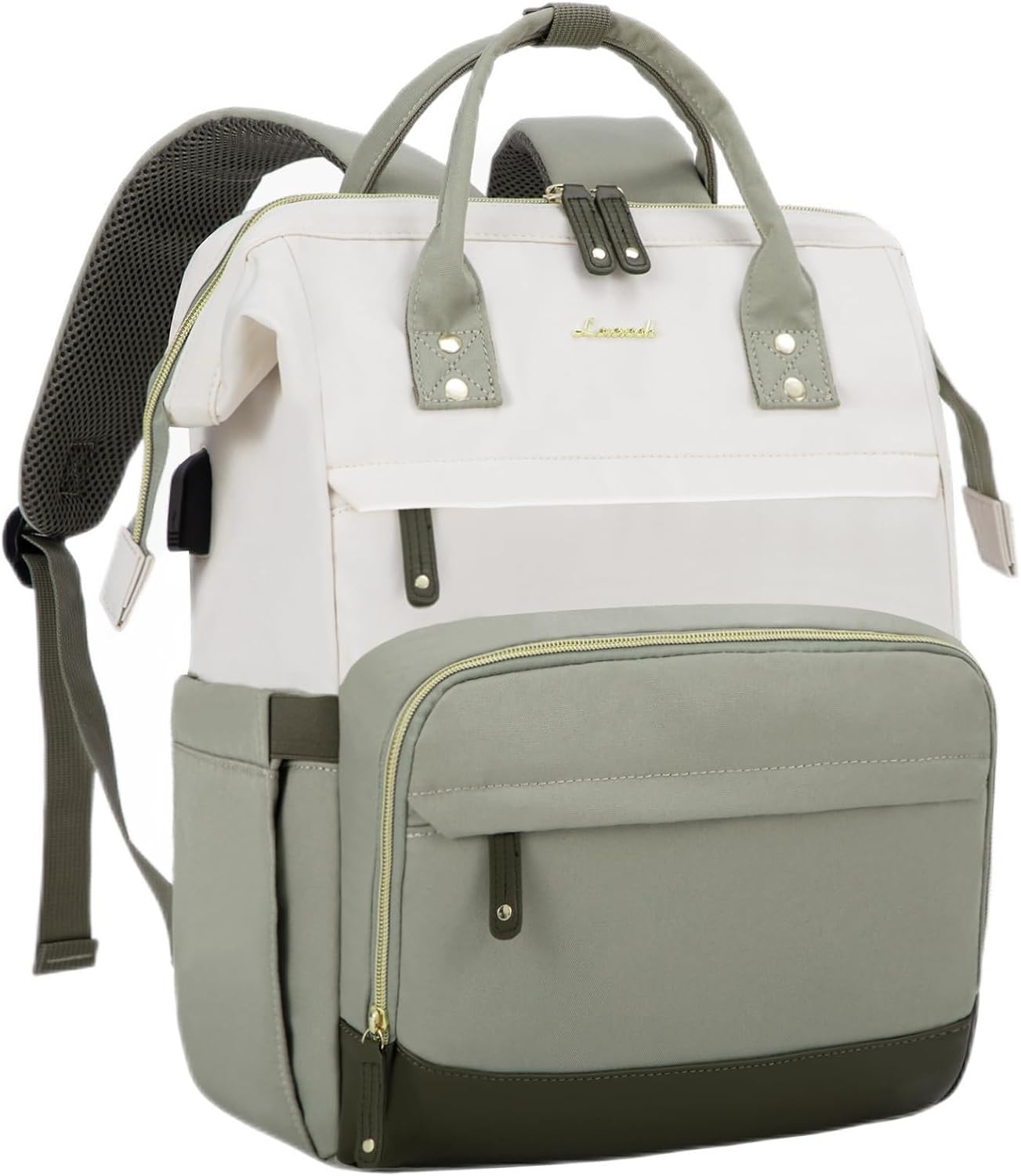 LOVEVOOK Laptop Backpack for Women, 15.6 Inch Work Business Backpacks Purse with USB Port, Large Capacity Nurse Bag College Bookbag for School, Waterproof Casual Daypack for Travel