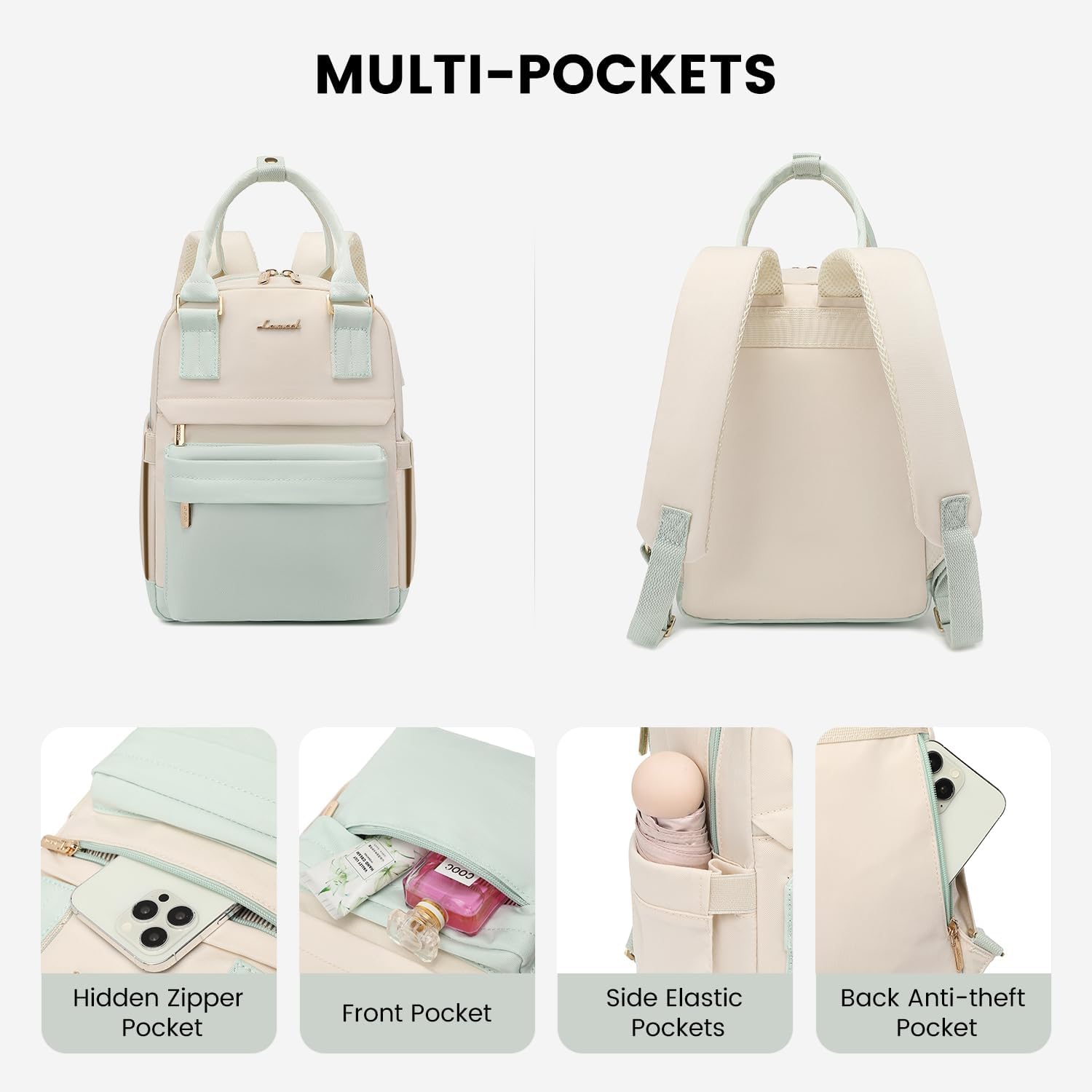 LOVEVOOK Mini Backpack for Women Stylish Waterproof Backpack Purse with USB Port, Cute Bookbag for College School Travel