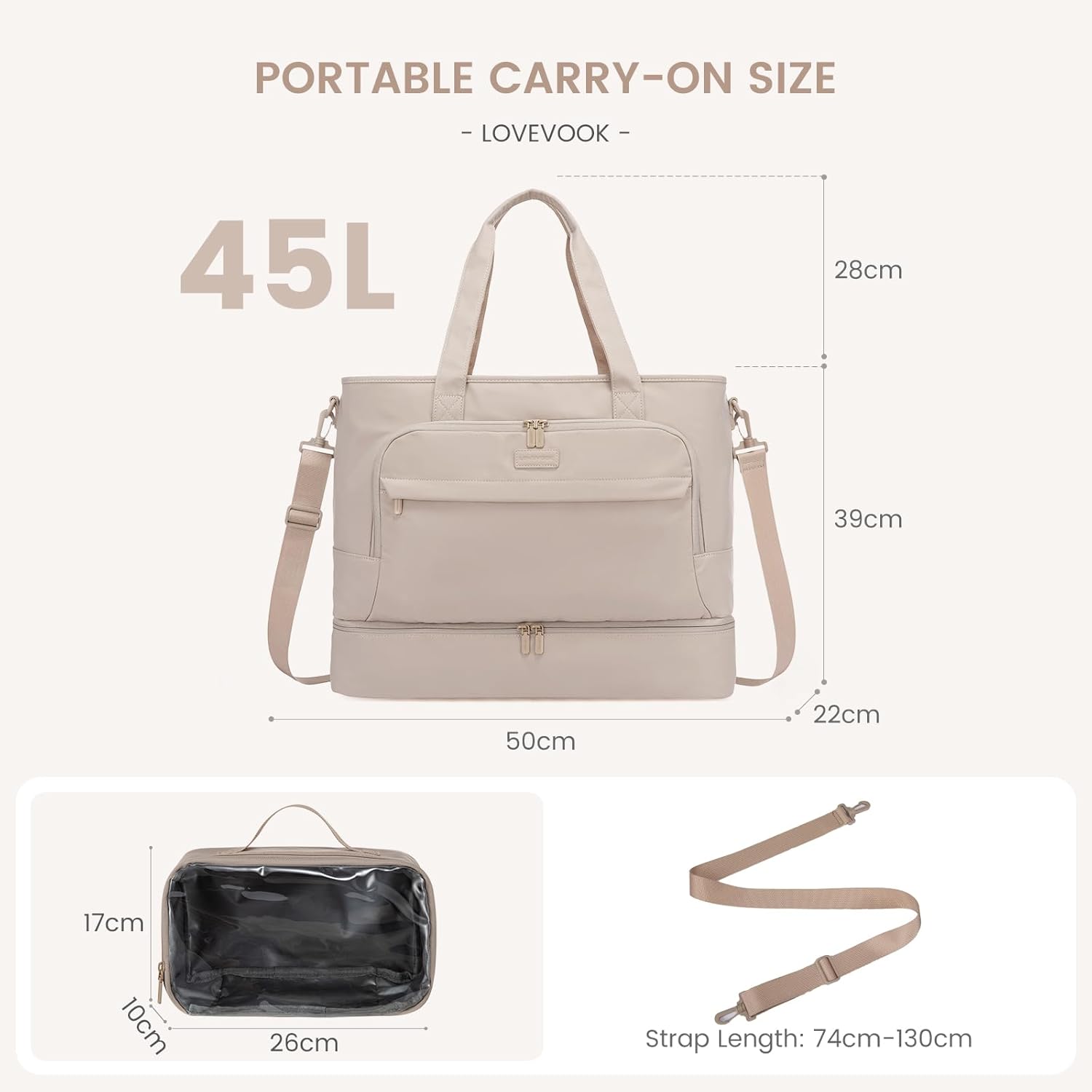 LOVEVOOK Weekender Bags for Women Travel, Large Personal Item Travel Overnight Bag, Carry on Duffle Bags with Shoe Compartment, Toiletry Bag, Wet Pocket, for Airplane, Hospital Labor Delivery