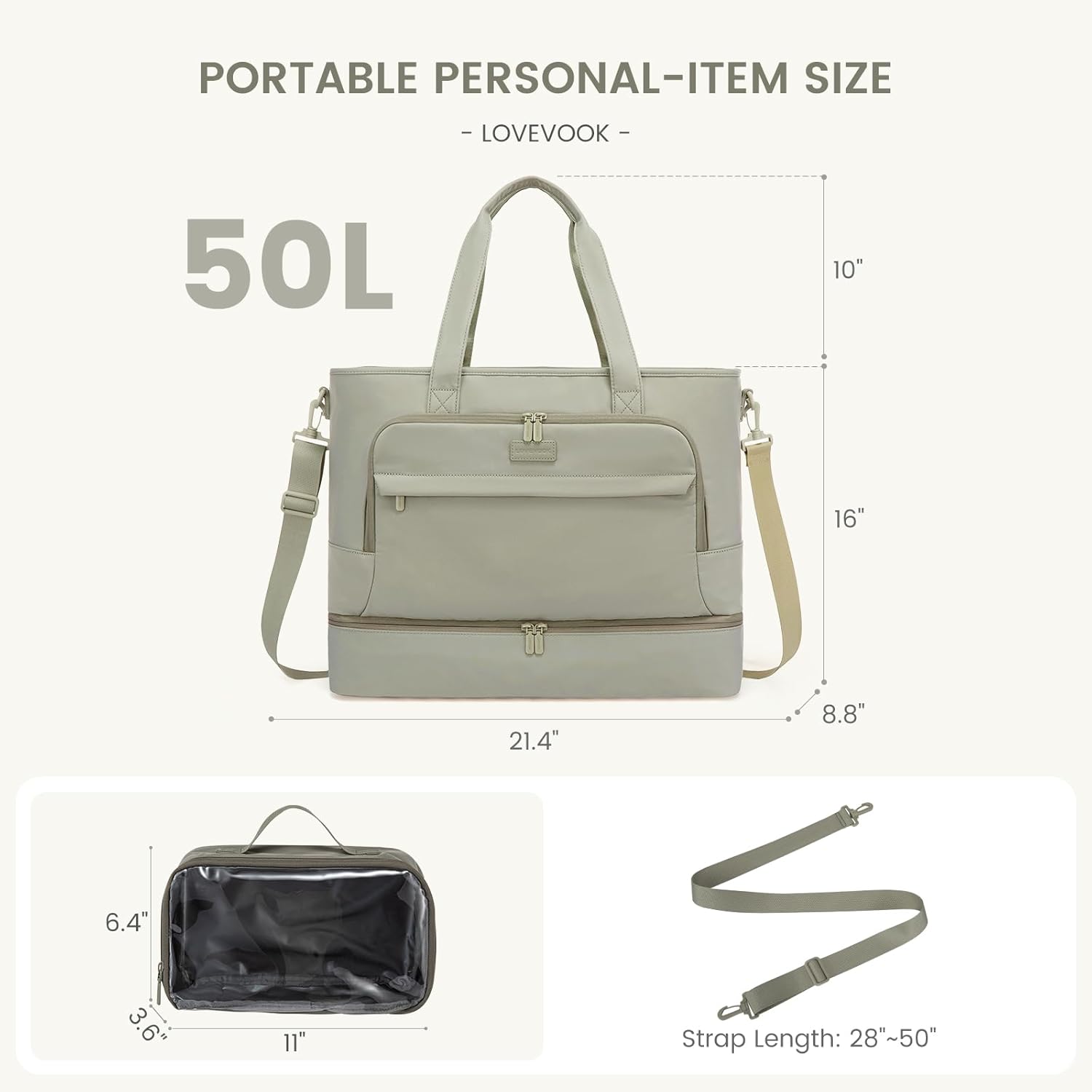 LOVEVOOK Weekender Bags for Women Travel, Large Personal Item Travel Overnight Bag, Carry on Duffle Bags with Shoe Compartment, Toiletry Bag, Wet Pocket, for Airplane, Hospital Labor Delivery