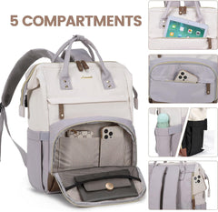 LOVEVOOK Laptop Backpack for Women, 15.6 Inch Work Business Backpacks Purse with USB Port, Large Capacity Nurse Bag College Bookbag for School, Waterproof Casual Daypack for Travel