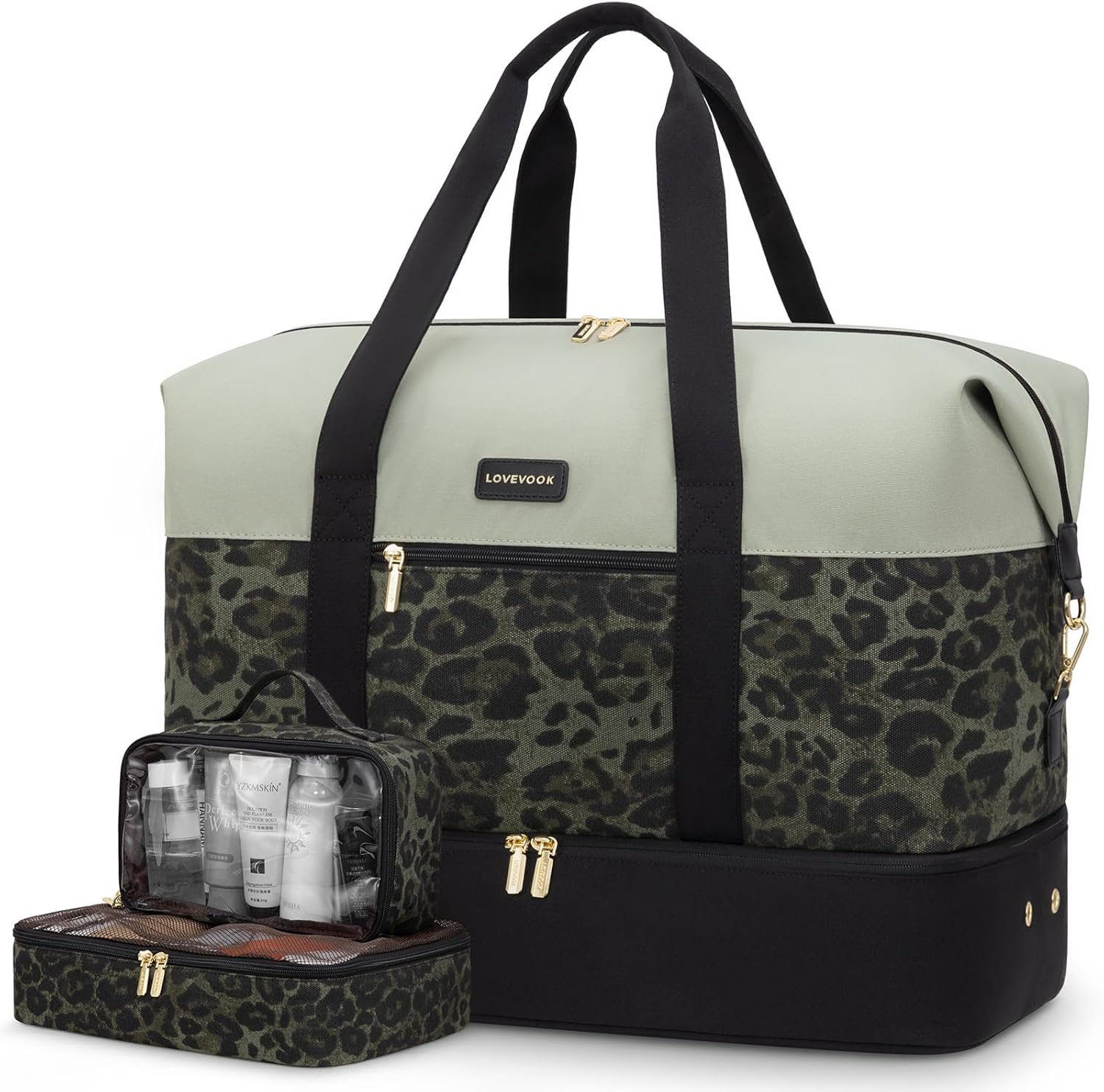 LOVEVOOK Weekender Bag, Large Travel Duffel Bag for Women with 2 Packing Cubes, Carry on Overnight Bag with Shoe Compartment, Mom Hospital Bags for Labor and Delivery