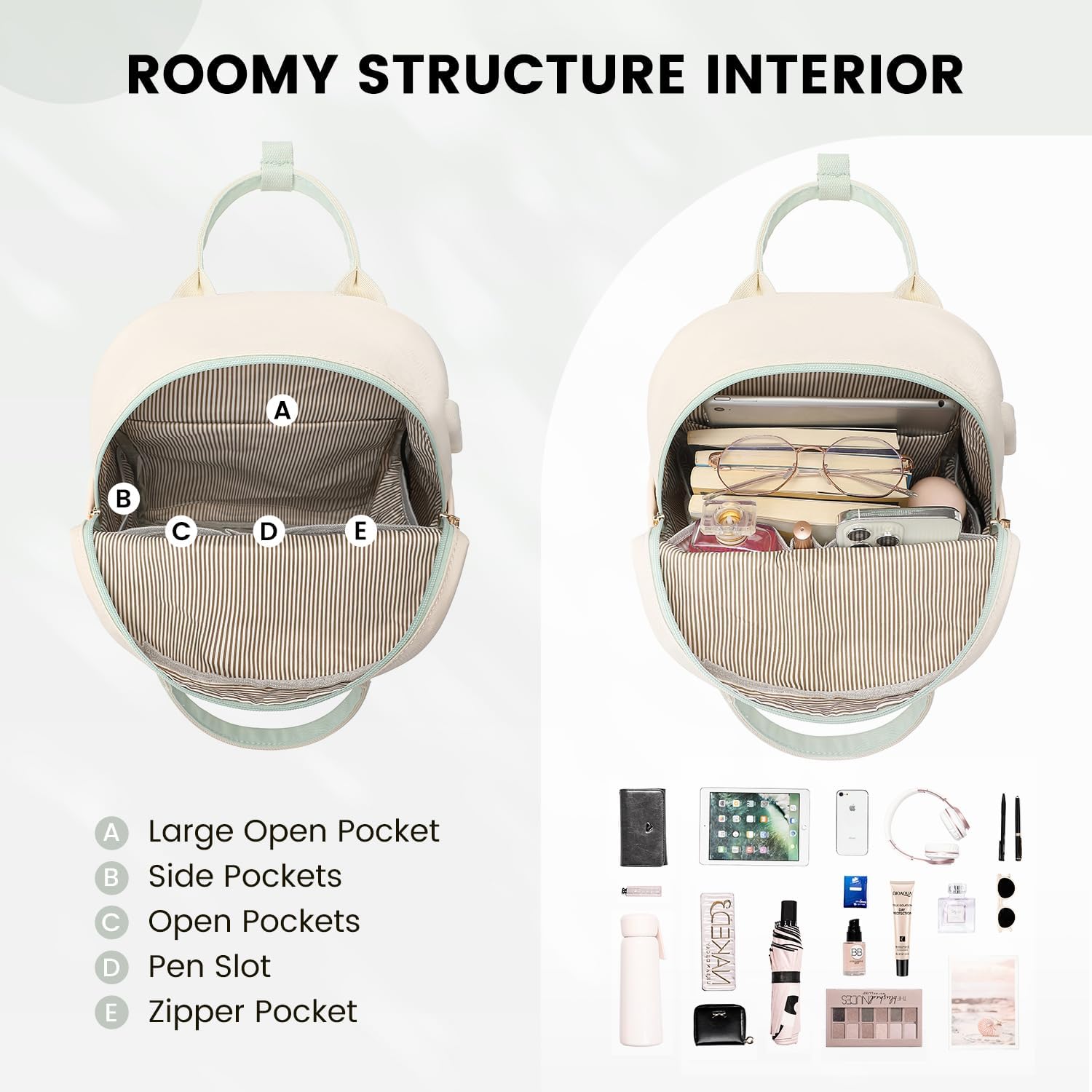 LOVEVOOK Mini Backpack for Women Stylish Waterproof Backpack Purse with USB Port, Cute Bookbag for College School Travel