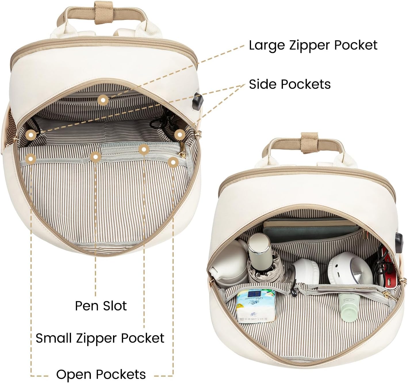 LOVEVOOK Mini Backpack for Women Stylish Waterproof Backpack Purse with USB Port, Cute Bookbag for College School Travel