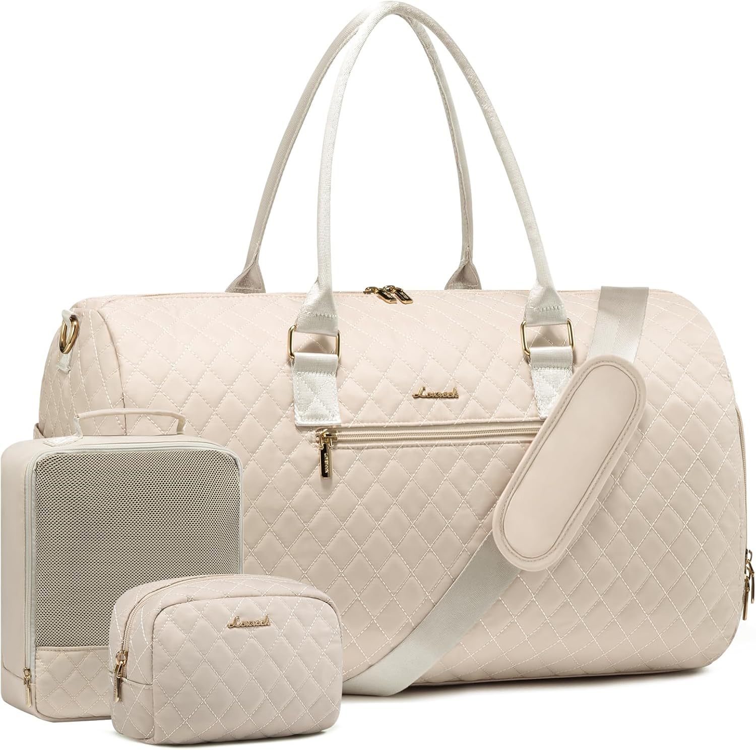 LOVEVOOK Travel Duffle Bag, Weekender Bag for Women with Toiletry Bag, Carry on Overnight Bag with Shoe Compartment, Gym Duffel Bag with Wet Pocket, Mommy Hospital Bags for Labor and Delivery