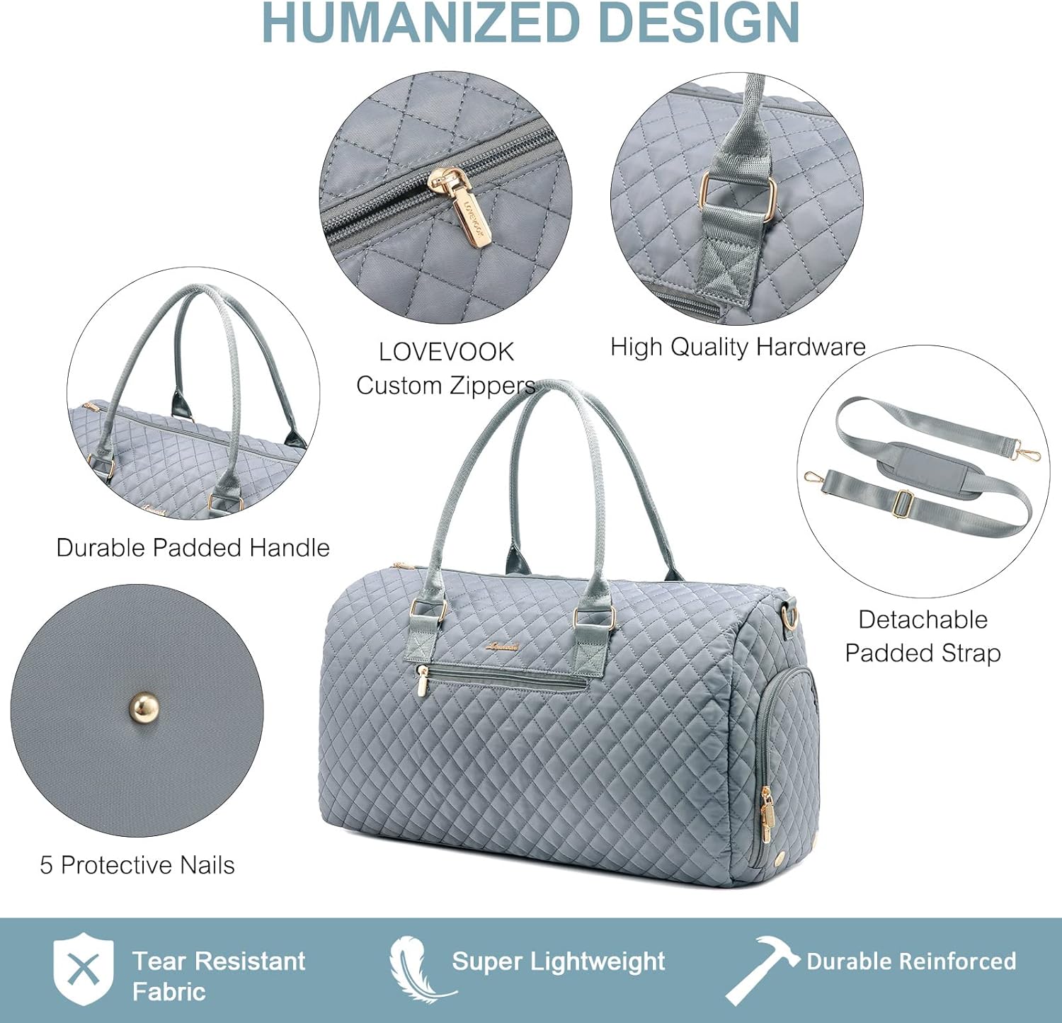 LOVEVOOK Travel Duffle Bag, Weekender Bag for Women with Toiletry Bag, Carry on Overnight Bag with Shoe Compartment, Gym Duffel Bag with Wet Pocket, Mommy Hospital Bags for Labor and Delivery