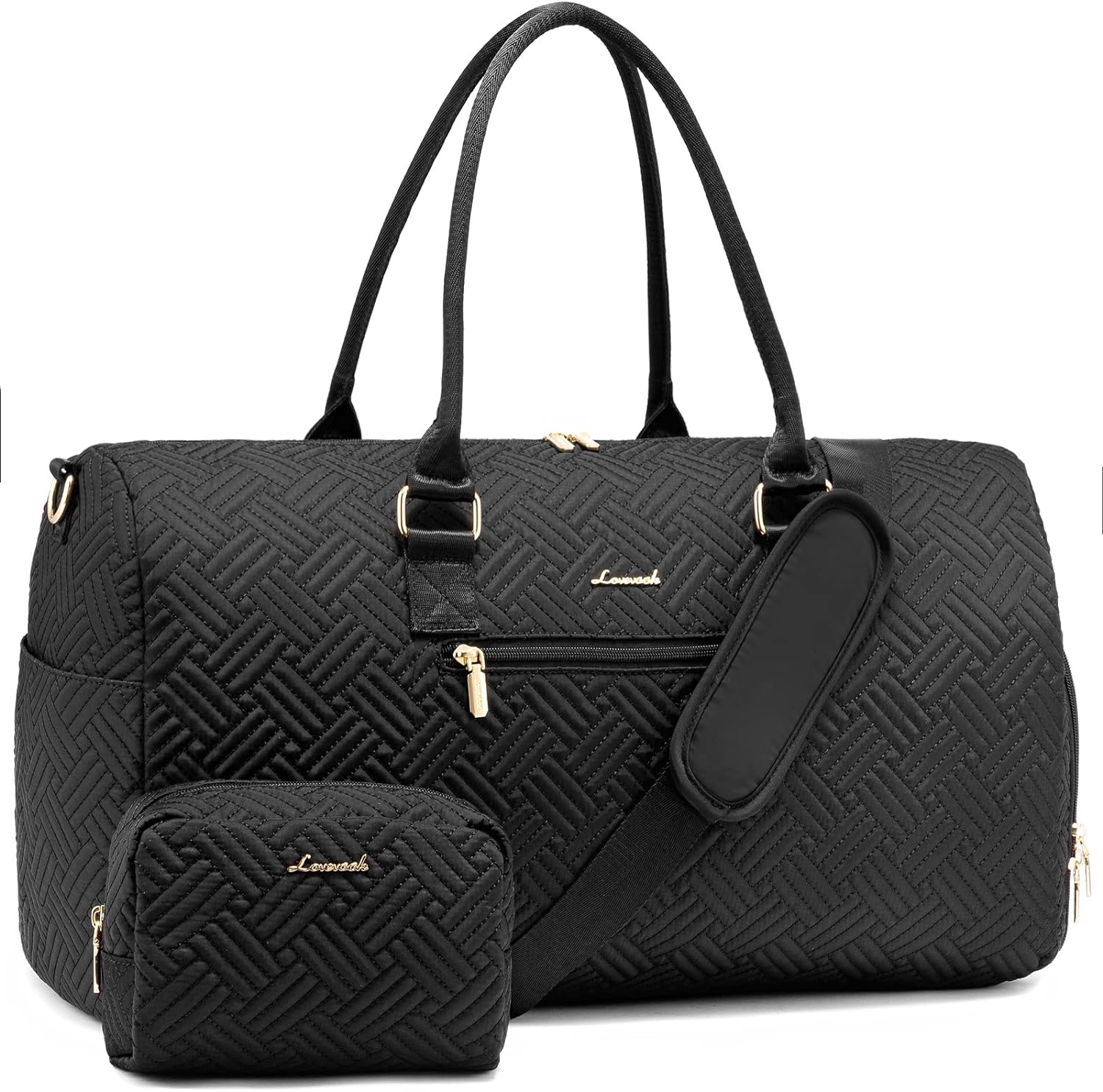 LOVEVOOK Travel Duffle Bag, Weekender Bag for Women with Toiletry Bag, Carry on Overnight Bag with Shoe Compartment, Gym Duffel Bag with Wet Pocket, Mommy Hospital Bags for Labor and Delivery