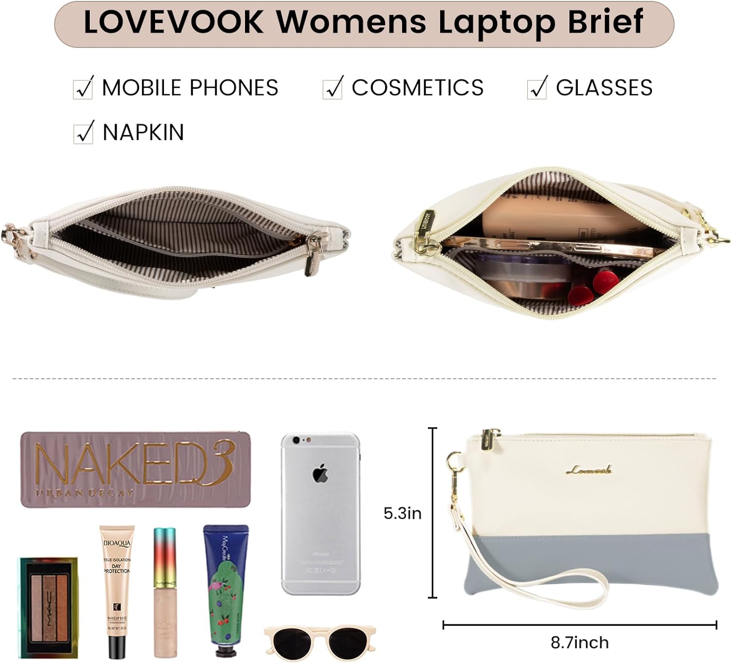 LOVEVOOK Laptop Bag for Women 15.6 Inch Tote Work Professional Leather Computer Briefcase Waterproof Handbag Shoulder Large Capacity Business Teacher Office Crossbody Purse
