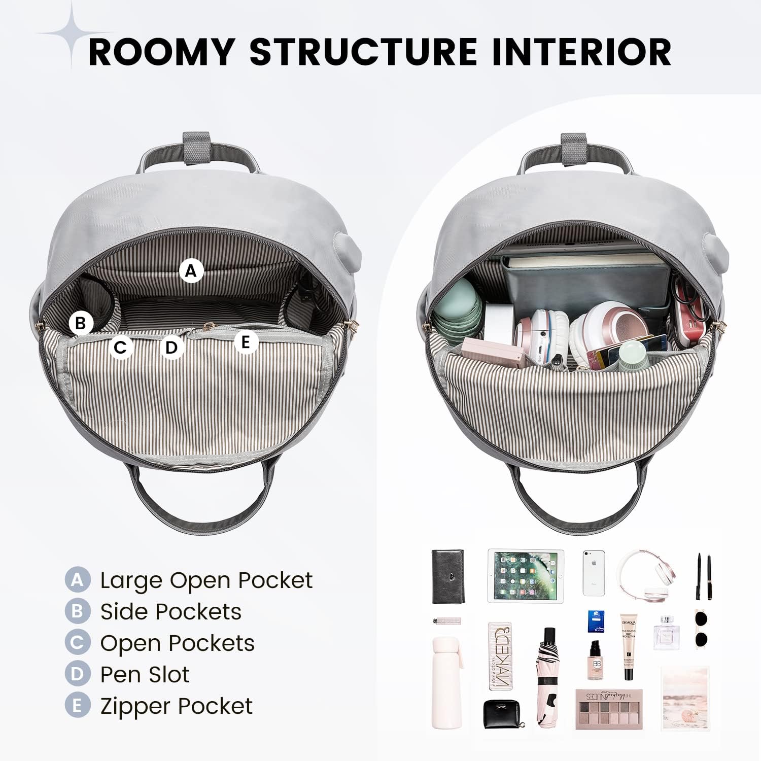 LOVEVOOK Mini Backpack for Women Stylish Waterproof Backpack Purse with USB Port, Cute Bookbag for College School Travel