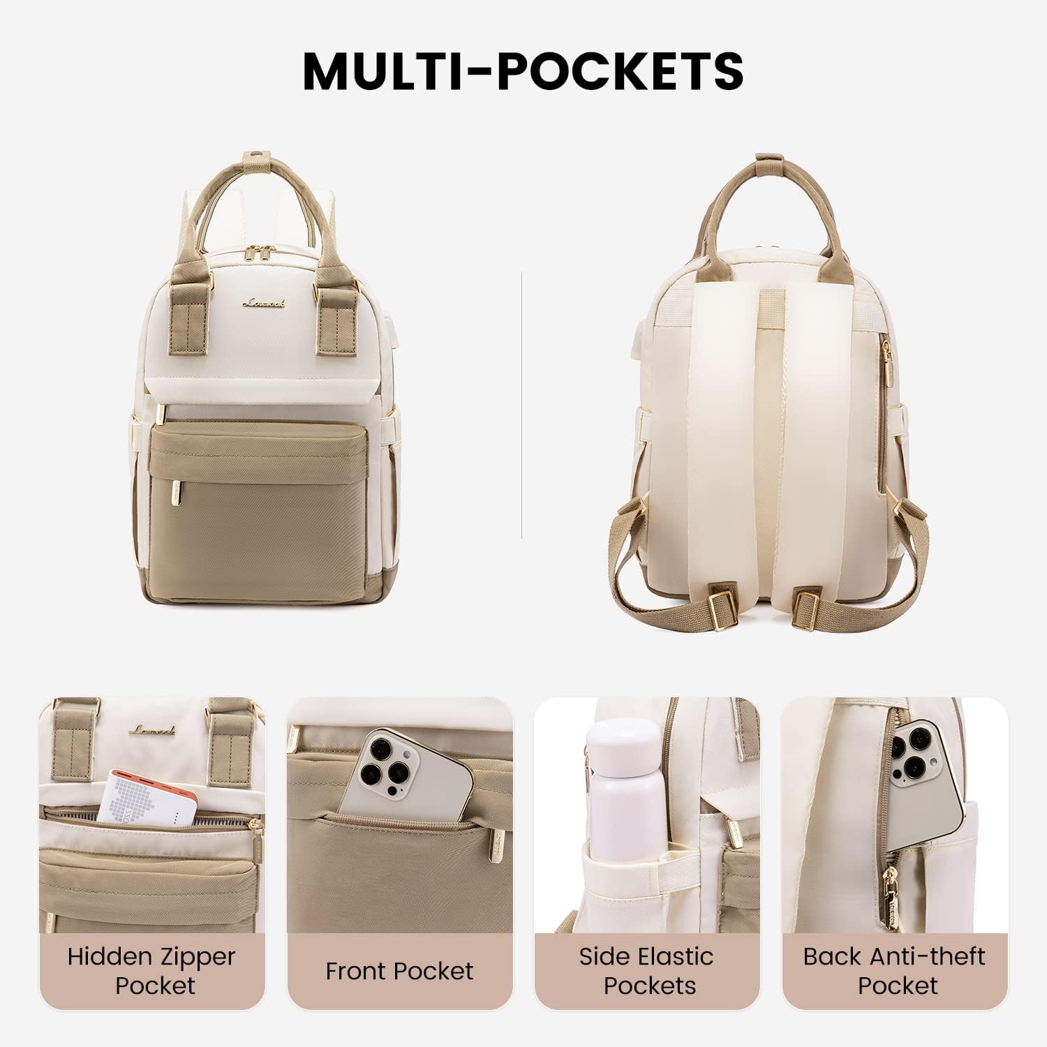LOVEVOOK Mini Backpack for Women Stylish Waterproof Backpack Purse with USB Port, Cute Bookbag for College School Travel