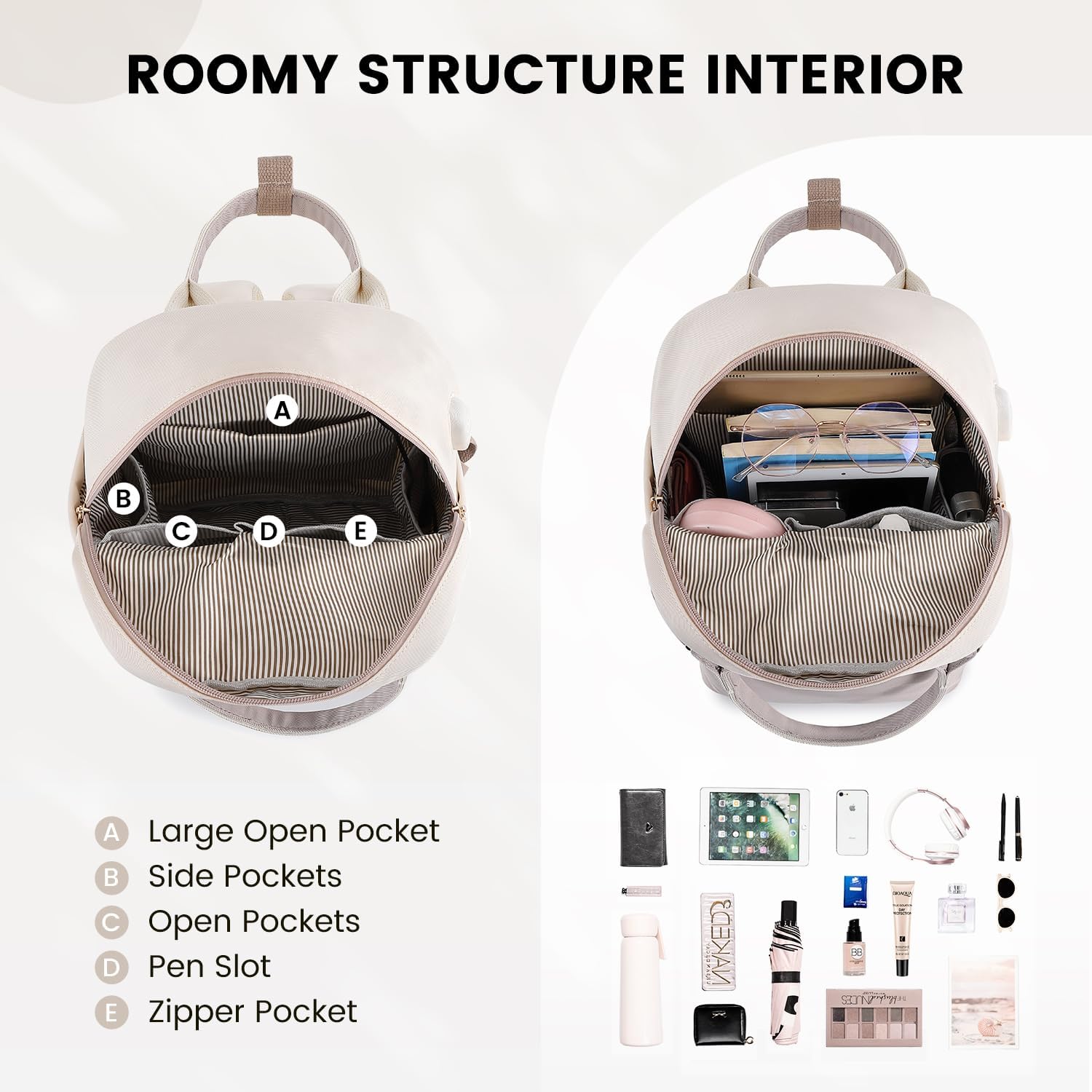 LOVEVOOK Mini Backpack for Women Stylish Waterproof Backpack Purse with USB Port, Cute Bookbag for College School Travel