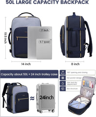 LOVEVOOK 40L Travel Backpack for Women & Men, Large Carry on Backpack for Airplanes with 3 Packing Cubes, TSA Personal Item Travel Bag fits 17" Laptop, Waterproof Weekender Essentials Airline Approved