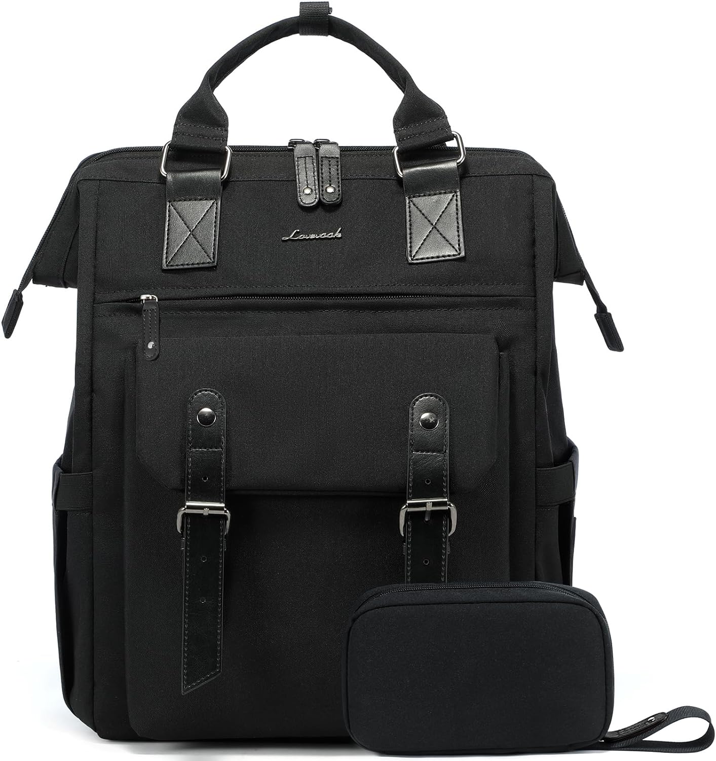 LOVEVOOK Laptop Backpack for Women Work Travel Backpack Purse, Commuter Business Computer Bag Teacher Nurse Bags, College School Backpack Student Bookbag with Multi-Pockets, 15.6 Inch, Black-brown