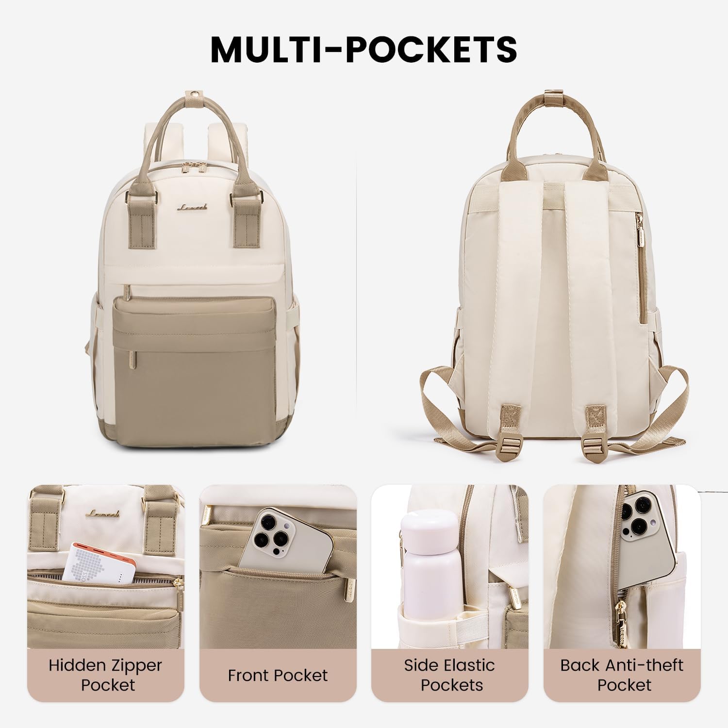 LOVEVOOK Mini Backpack for Women Stylish Waterproof Backpack Purse with USB Port, Cute Bookbag for College School Travel