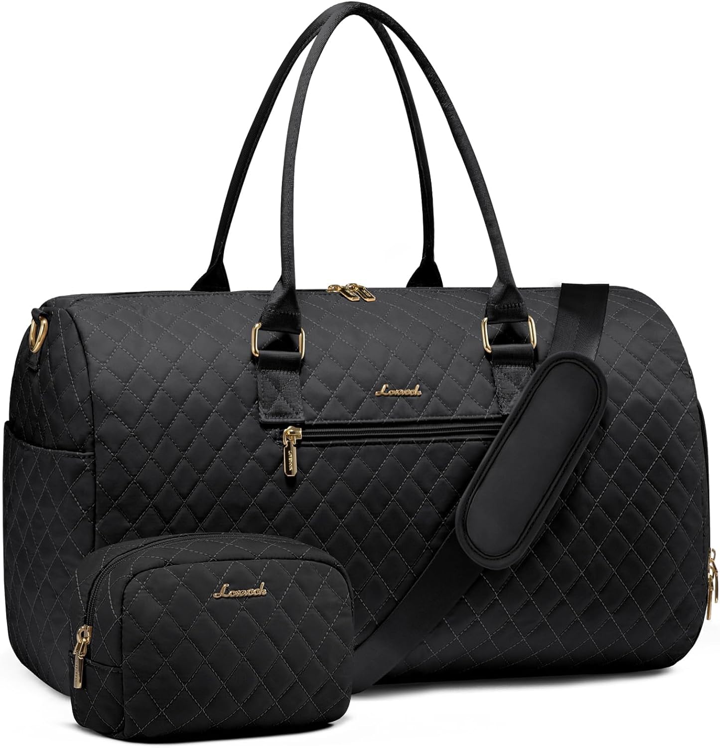 LOVEVOOK Travel Duffle Bag, Weekender Bag for Women with Toiletry Bag, Carry on Overnight Bag with Shoe Compartment, Gym Duffel Bag with Wet Pocket, Mommy Hospital Bags for Labor and Delivery