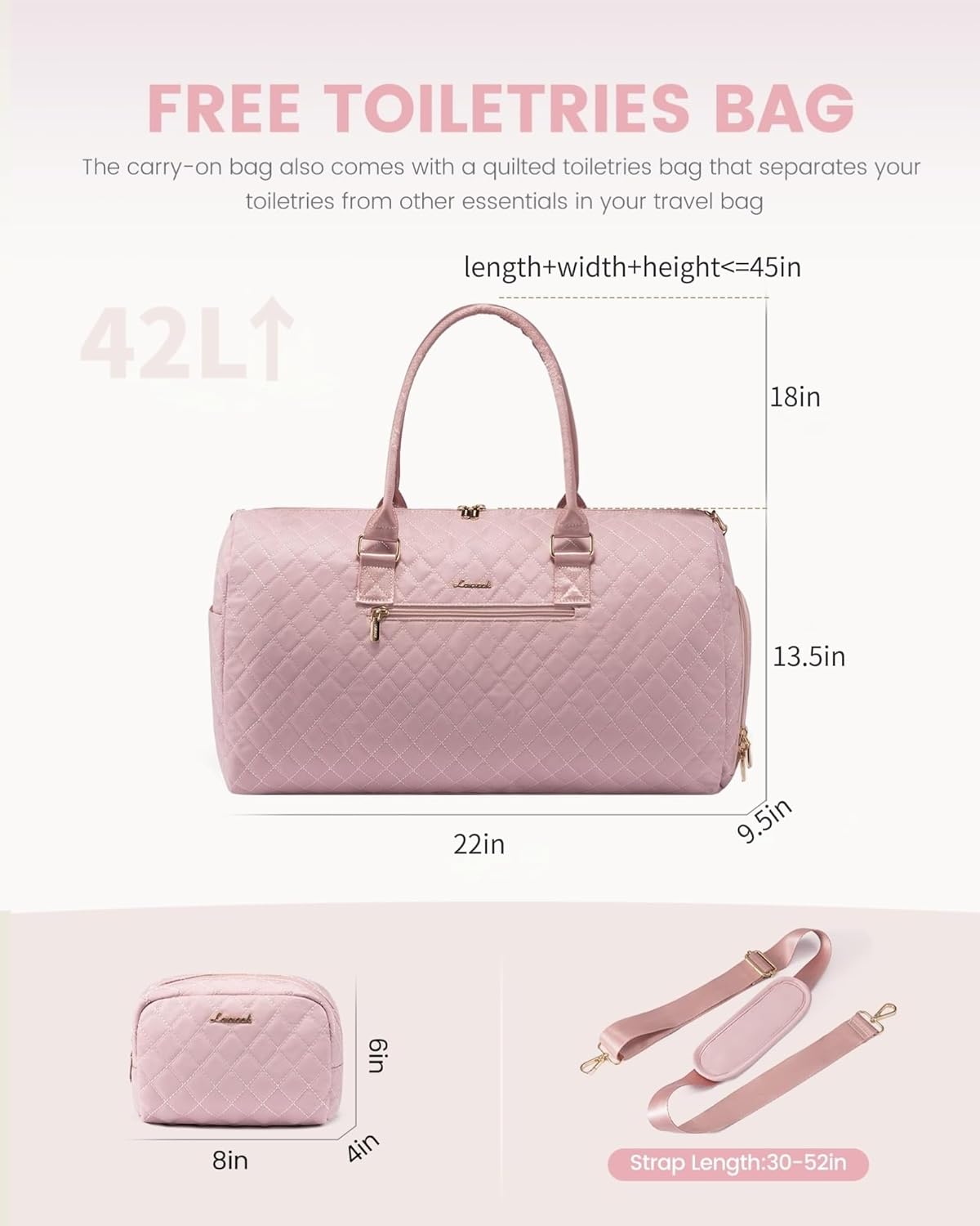 LOVEVOOK Travel Duffle Bag, Weekender Bag for Women with Toiletry Bag, Carry on Overnight Bag with Shoe Compartment, Gym Duffel Bag with Wet Pocket, Mommy Hospital Bags for Labor and Delivery
