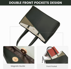 LOVEVOOK Laptop Tote Bag for Women 15.6 Inch Waterproof Leather Computer Bags Business Office Work Briefcase Black