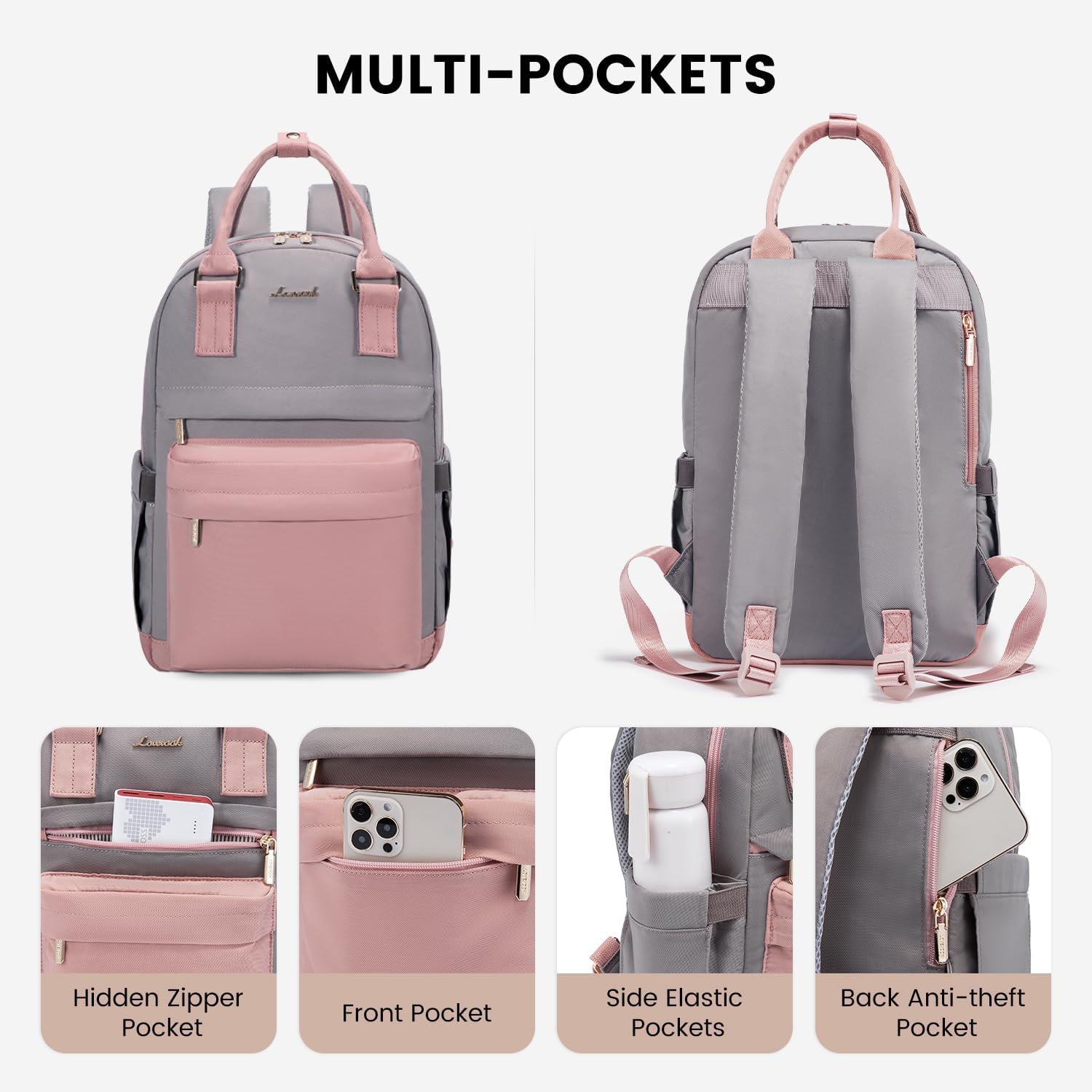 LOVEVOOK Mini Backpack for Women Stylish Waterproof Backpack Purse with USB Port, Cute Bookbag for College School Travel