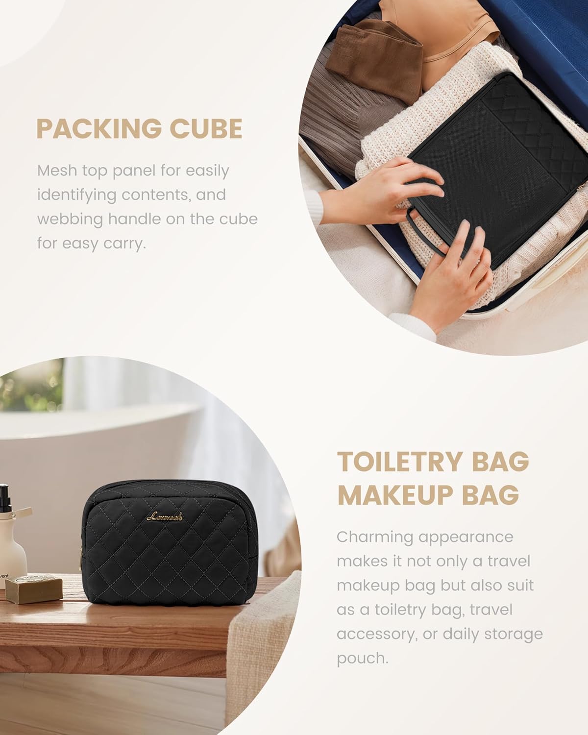 LOVEVOOK Travel Duffle Bag, Weekender Bag for Women with Toiletry Bag, Carry on Overnight Bag with Shoe Compartment, Gym Duffel Bag with Wet Pocket, Mommy Hospital Bags for Labor and Delivery