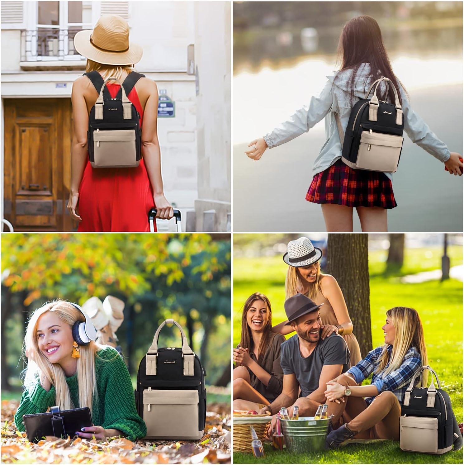 LOVEVOOK Mini Backpack for Women Stylish Waterproof Backpack Purse with USB Port, Cute Bookbag for College School Travel