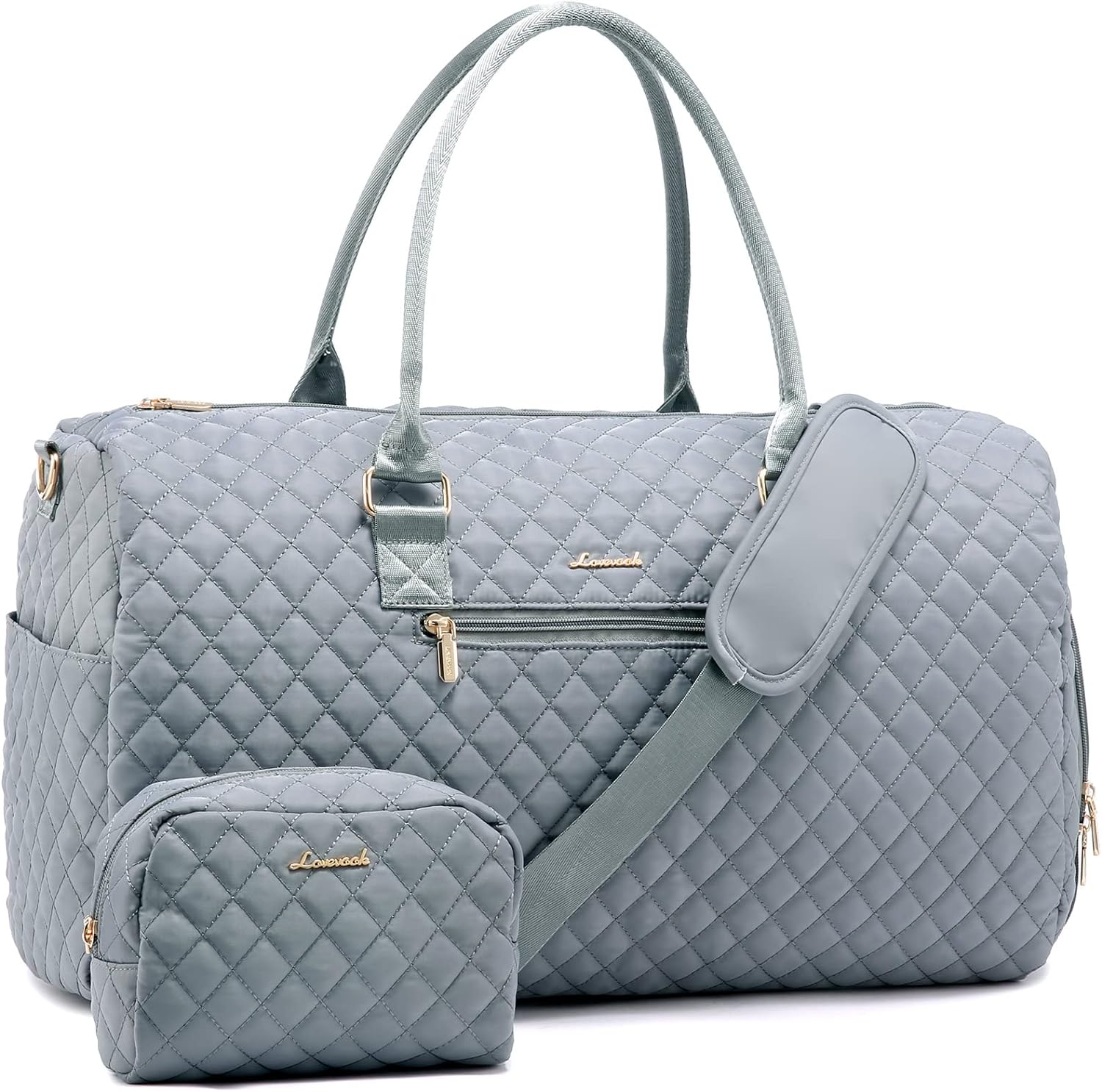 LOVEVOOK Travel Duffle Bag, Weekender Bag for Women with Toiletry Bag, Carry on Overnight Bag with Shoe Compartment, Gym Duffel Bag with Wet Pocket, Mommy Hospital Bags for Labor and Delivery