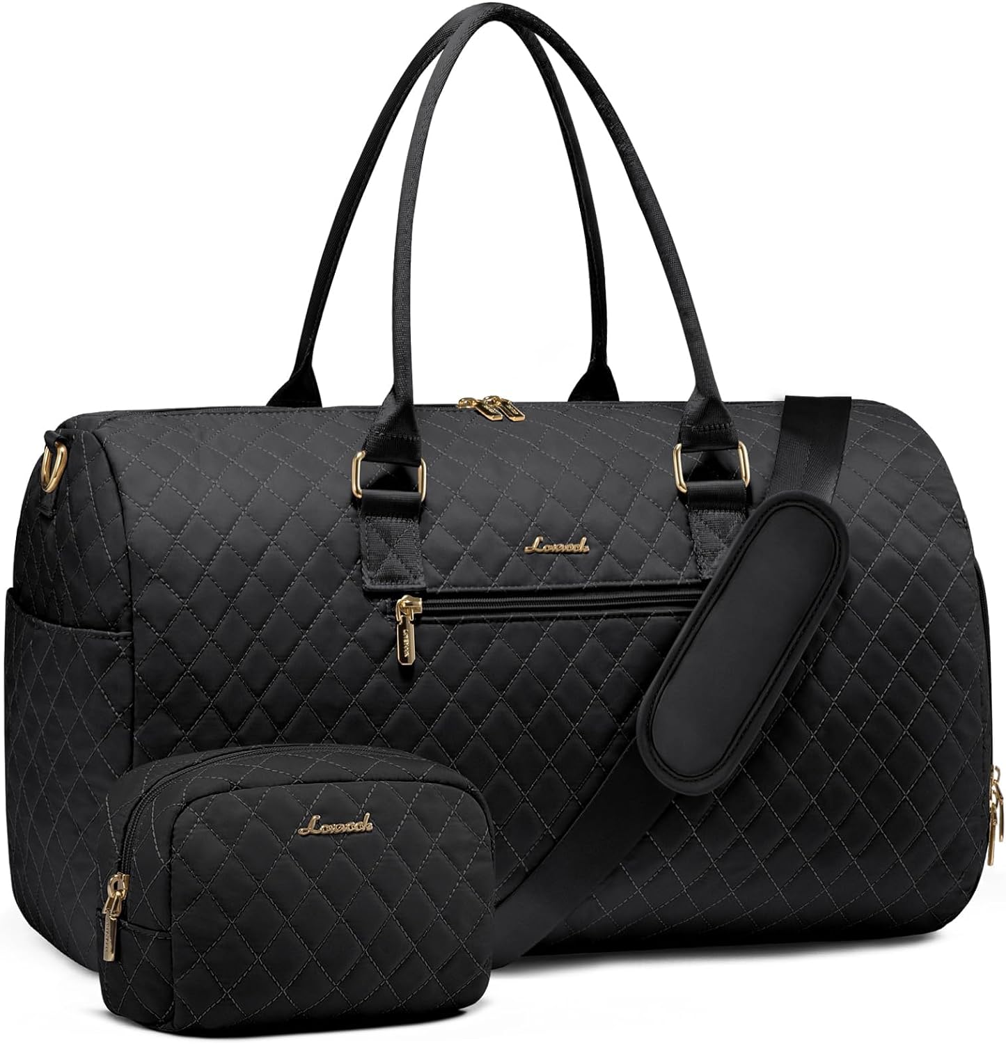 LOVEVOOK Travel Duffle Bag, Weekender Bag for Women with Toiletry Bag, Carry on Overnight Bag with Shoe Compartment, Gym Duffel Bag with Wet Pocket, Mommy Hospital Bags for Labor and Delivery
