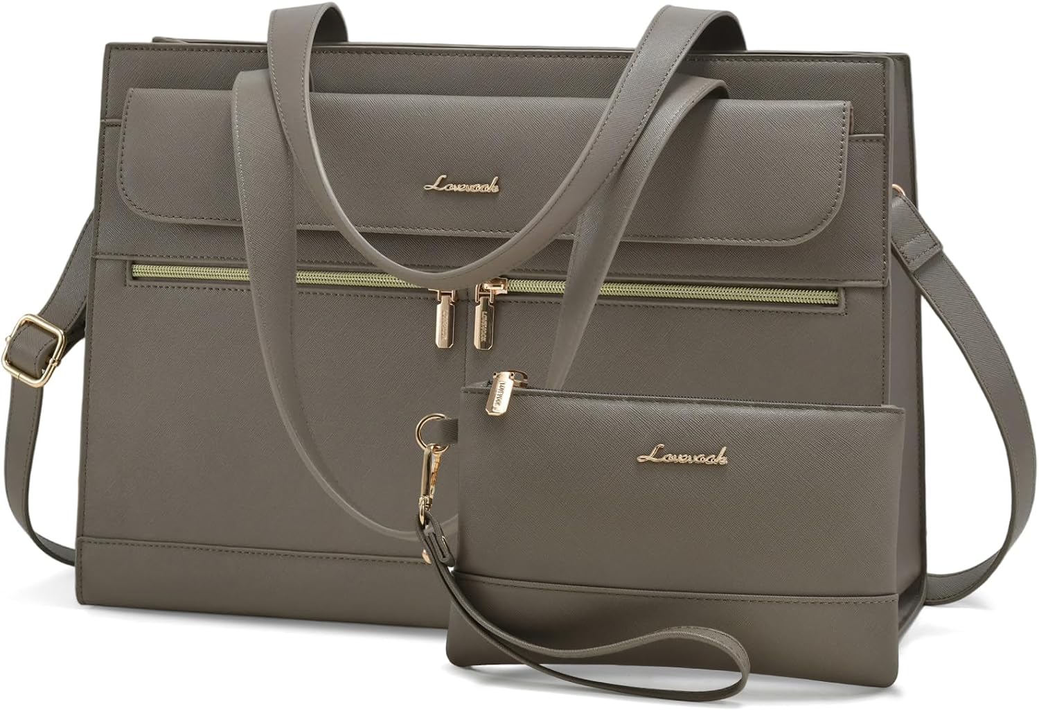 LOVEVOOK Laptop Bag for Women 15.6 Inch Tote Work Professional Leather Computer Briefcase Waterproof Handbag Shoulder Large Capacity Business Teacher Office Crossbody Purse