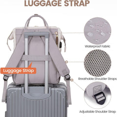 LOVEVOOK Laptop Backpack for Women, 15.6 Inch Work Business Backpacks Purse with USB Port, Large Capacity Nurse Bag College Bookbag for School, Waterproof Casual Daypack for Travel