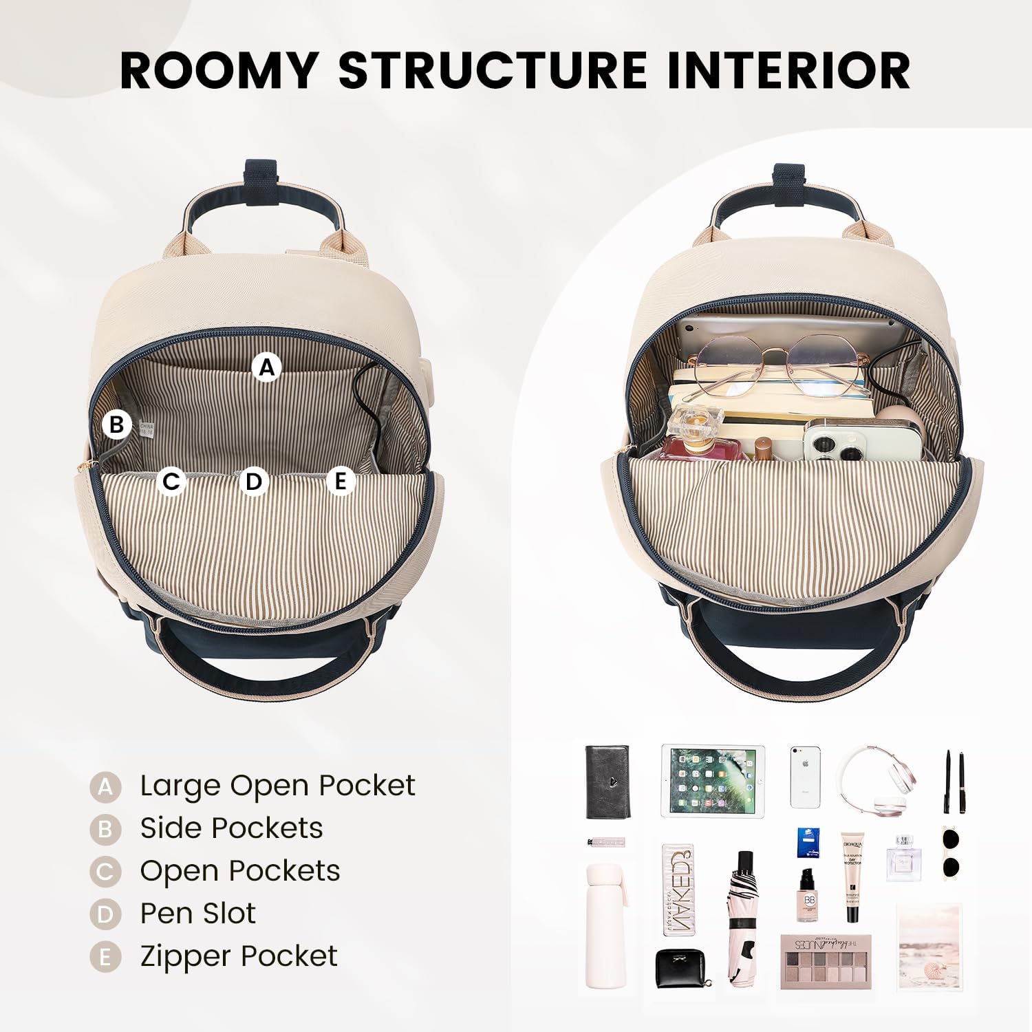 LOVEVOOK Mini Backpack for Women Stylish Waterproof Backpack Purse with USB Port, Cute Bookbag for College School Travel