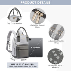LOVEVOOK Mini Backpack for Women Stylish Waterproof Backpack Purse with USB Port, Cute Bookbag for College School Travel