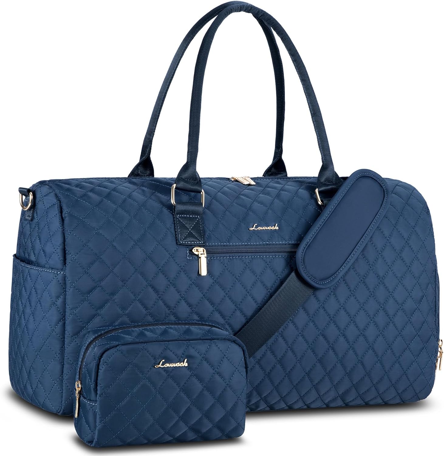 LOVEVOOK Travel Duffle Bag, Weekender Bag for Women with Toiletry Bag, Carry on Overnight Bag with Shoe Compartment, Gym Duffel Bag with Wet Pocket, Mommy Hospital Bags for Labor and Delivery
