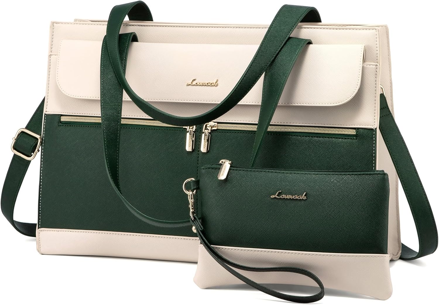 LOVEVOOK Laptop Bag for Women 15.6 Inch Tote Work Professional Leather Computer Briefcase Waterproof Handbag Shoulder Large Capacity Business Teacher Office Crossbody Purse