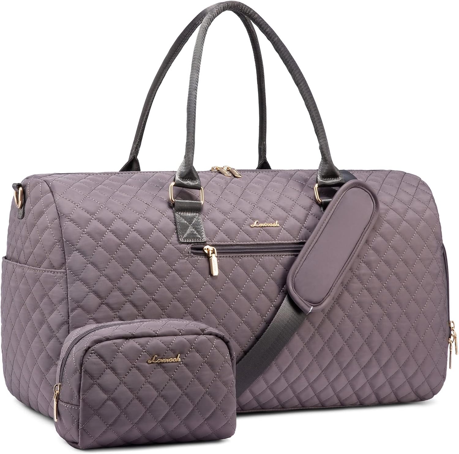 LOVEVOOK Travel Duffle Bag, Weekender Bag for Women with Toiletry Bag, Carry on Overnight Bag with Shoe Compartment, Gym Duffel Bag with Wet Pocket, Mommy Hospital Bags for Labor and Delivery