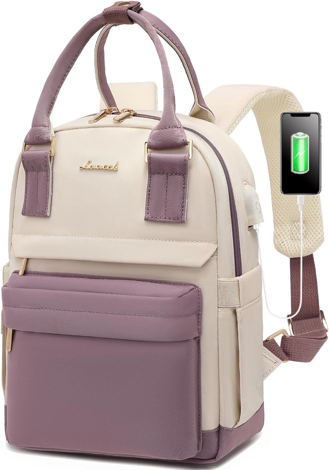LOVEVOOK Mini Backpack for Women Stylish Waterproof Backpack Purse with USB Port, Cute Bookbag for College School Travel