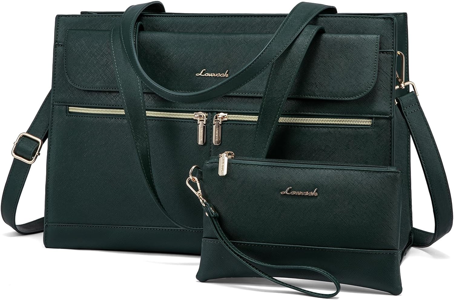 LOVEVOOK Laptop Bag for Women 15.6 Inch Tote Work Professional Leather Computer Briefcase Waterproof Handbag Shoulder Large Capacity Business Teacher Office Crossbody Purse