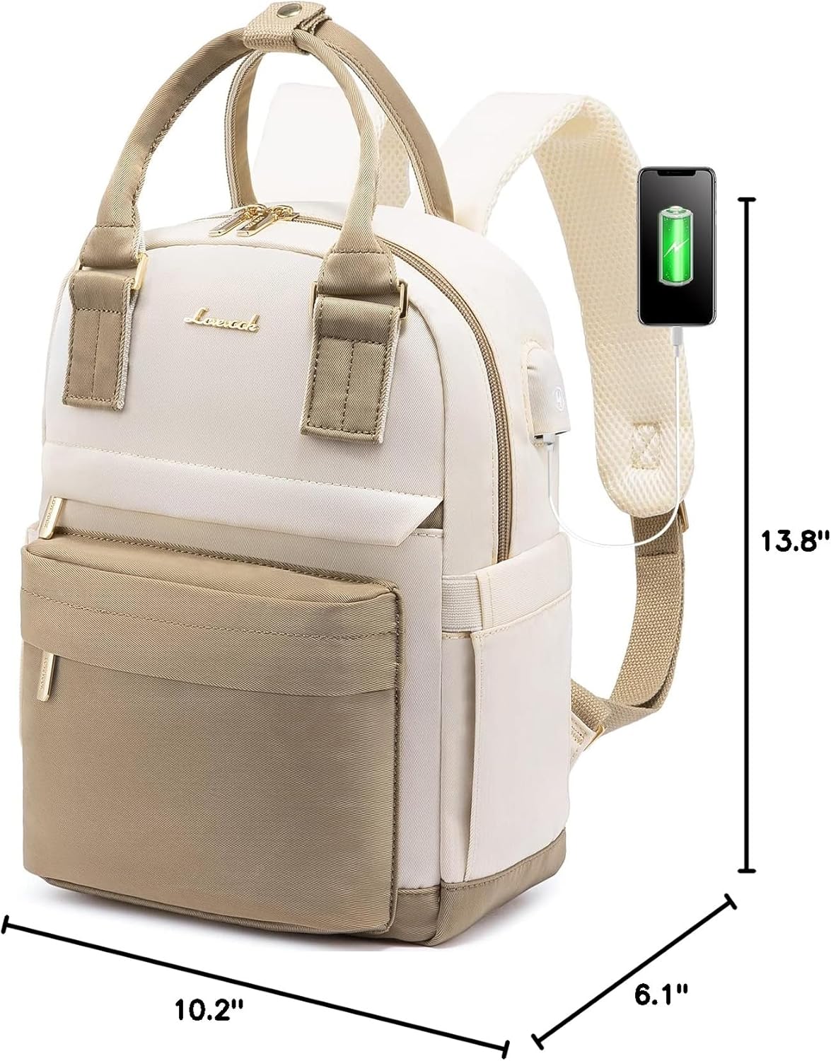 LOVEVOOK Mini Backpack for Women Stylish Waterproof Backpack Purse with USB Port, Cute Bookbag for College School Travel
