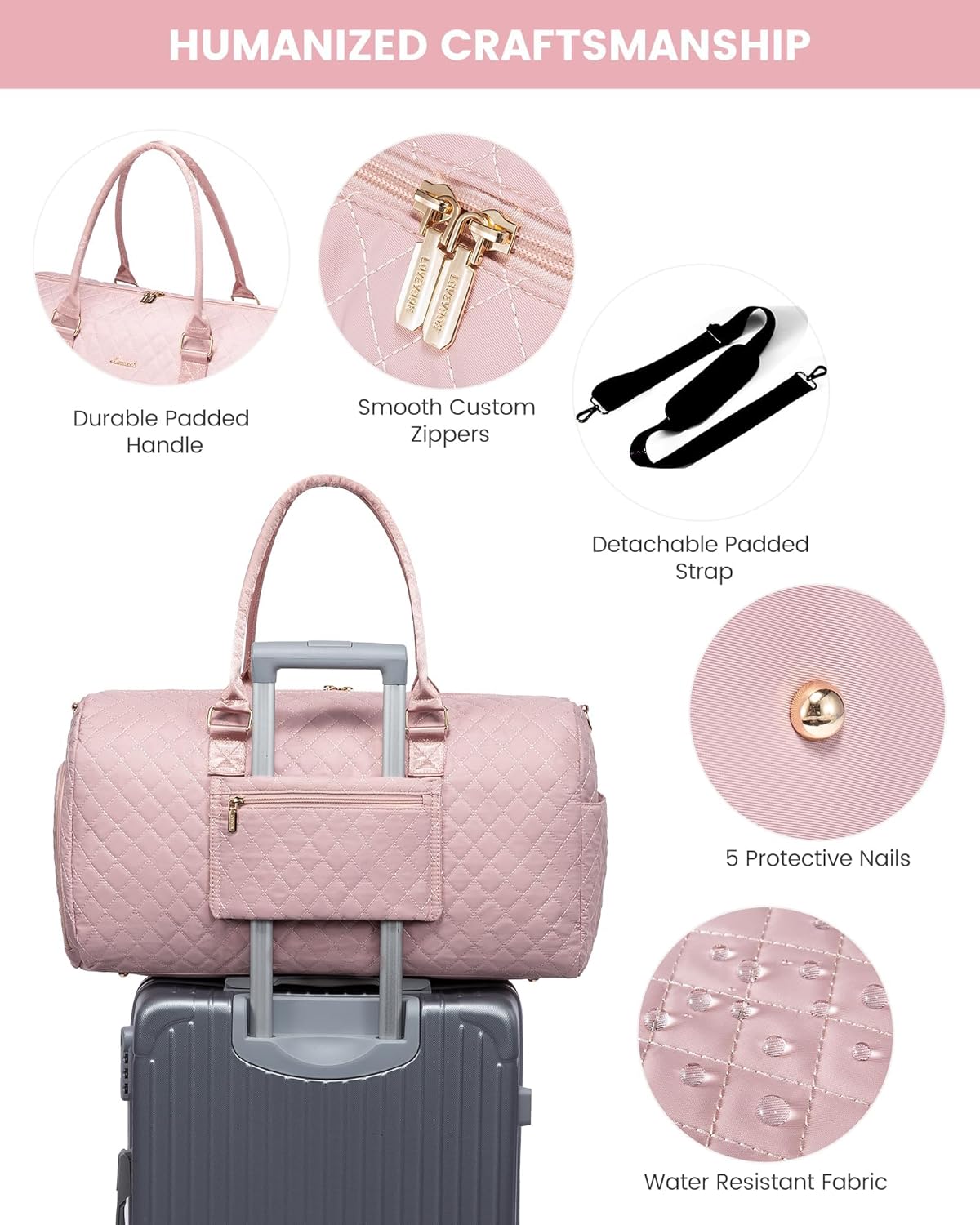 LOVEVOOK Travel Duffle Bag, Weekender Bag for Women with Toiletry Bag, Carry on Overnight Bag with Shoe Compartment, Gym Duffel Bag with Wet Pocket, Mommy Hospital Bags for Labor and Delivery