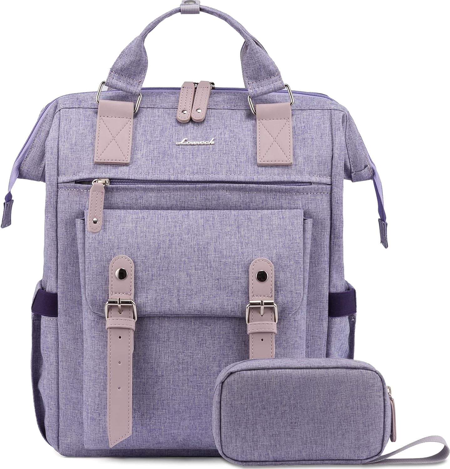 LOVEVOOK Laptop Backpack for Women Work Travel Backpack Purse, Commuter Business Computer Bag Teacher Nurse Bags, College School Backpack Student Bookbag with Multi-Pockets, 15.6 Inch, Black-brown